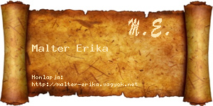 Malter Erika névjegykártya